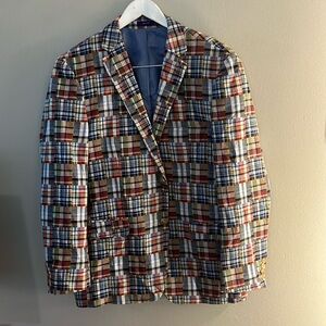 Alan Flusser Madras Plaid Blazer Size Large